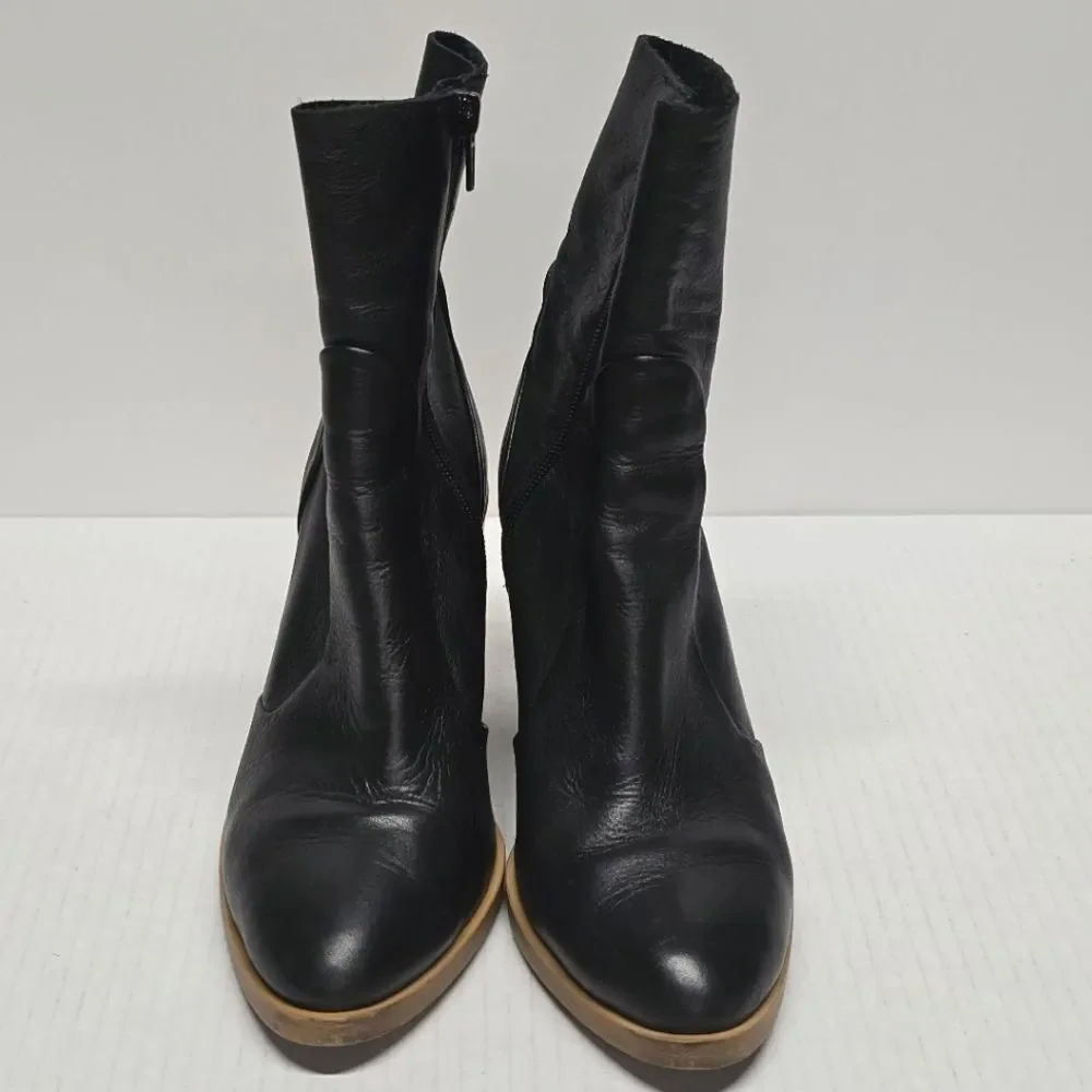 Crosswalk Spain Pico Boots In Black Genuine Soft Leather EUR 37/ US 6.5